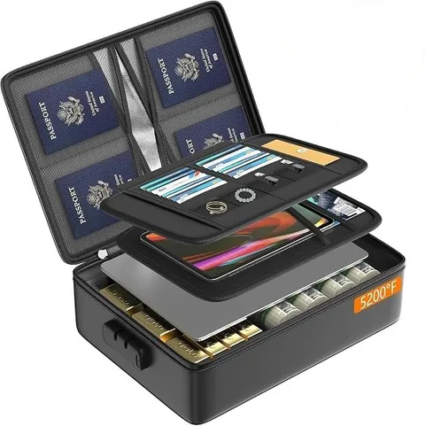  GroTheory 5200°F Fireproof Document Organizer MagSafe Waterproof Bag with Lock