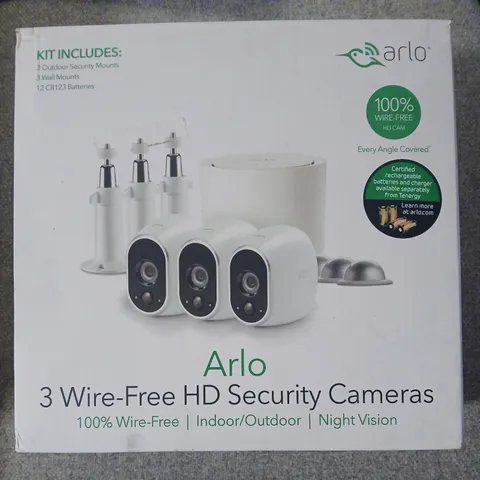 Arlo VMS3330W Security System with 3 HD Cameras ~