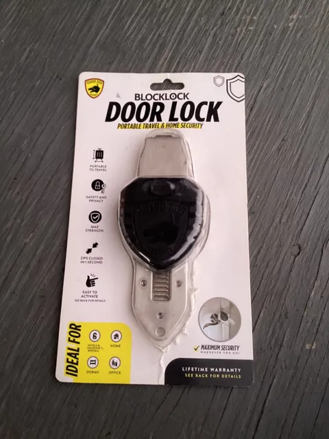 Guard Dog LK-GDBL-BK Blocklock Portable Door Lock For Travel & Home