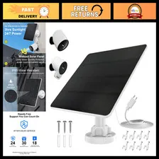 Solar Panel for Outdoor Security Camera - IP65 Waterproof, 360° Adjustable, Easy