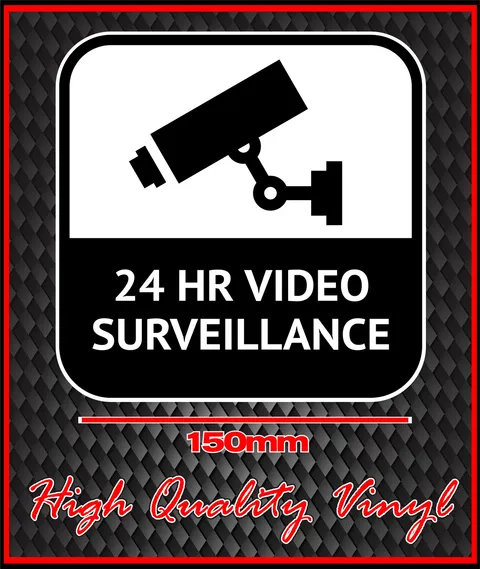 CCTV WARNING SIGN STICKER 24 HOUR VIDEO SURVEILLANCE BRAND NEW STYLE 9