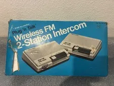 Realistic Plug N Talk FM Wireless Intercom Set In Original Box Vintage