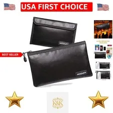 Water-Resistant Fireproof Money Bags - Compact Sizes for Passport & Cash Safety