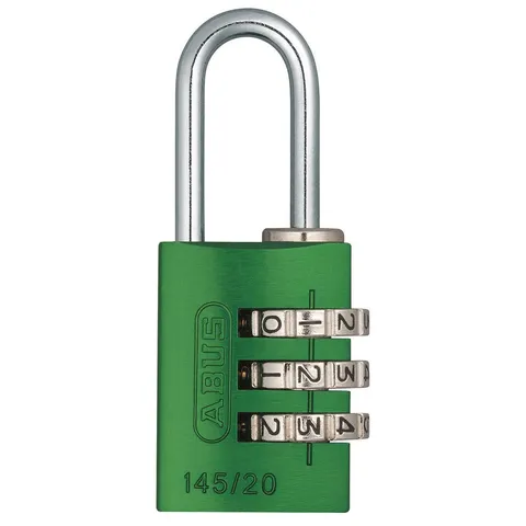 ABUS 145/20 Green Combination Padlock,1 1/8in,Rectgle,Grn 5JKT3