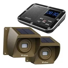 Wireless Solar Driveway Alarm - Wireless Outside 1800ft - 1 Receiver & 2 Sensors