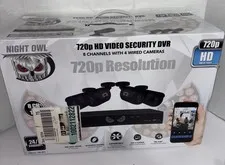 Night Owl 8 Channel 720p HD DVR Security System 4 Wired Cameras 1TB Open Box