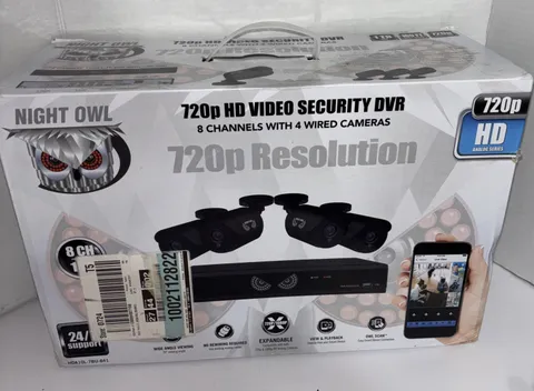 Night Owl 8 Channel 720p HD DVR Security System 4 Wired Cameras 1TB Open Box