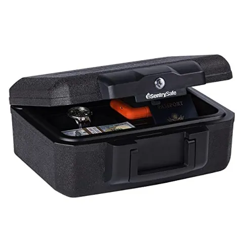 SentrySafe Fireproof Money Safe Key Lock Black Box Portable Carrying Handle 14.3