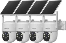 4Pack Security Camera System Solar Battery PTZ Outdoor Home Wireless Audio WiFi6