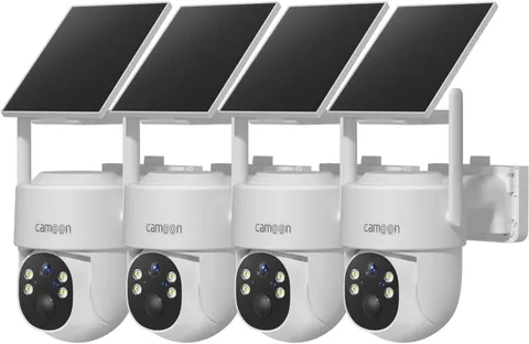 4Pack Security Camera System Solar Battery PTZ Outdoor Home Wireless Audio WiFi6