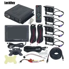 4CH Mobile Car DVR Recorder & 4 IR Night Version Camera & Cables & Screen Kit