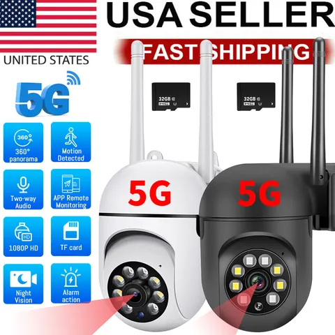 5G Camara De Seguridad WIFI Inalambrica 360° Para Casa Exterior 1080P Con Audio