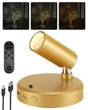 EZVALO LED Spotlight Indoor, 5500mAh Rechargeable Battery-Powered 1pack, Gold