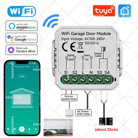 Mini WiFi Door Opener for Garage Gates and Doors, Switch Module