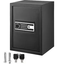 2.1 cu ft Fingerprint Safe Box, Digital Keypad, Q235 Steel, Black