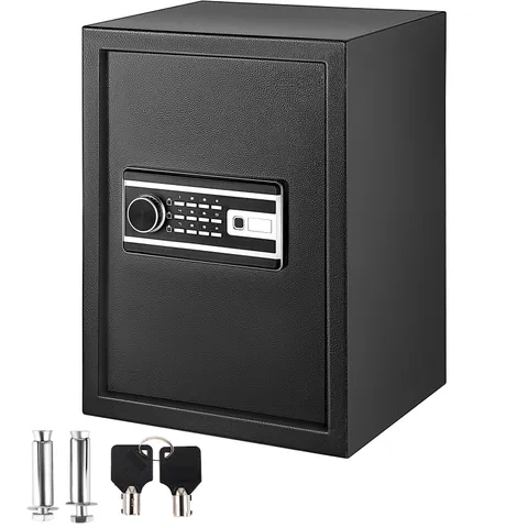 2.1 cu ft Fingerprint Safe Box, Digital Keypad, Q235 Steel, Black