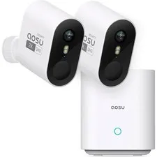 AOSU C6P-2H Security WirelessCam System Pro 2-Cam Kit, 2K UHD Resolution, 166