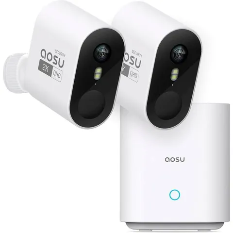 AOSU C6P-2H Security WirelessCam System Pro 2-Cam Kit, 2K UHD Resolution, 166