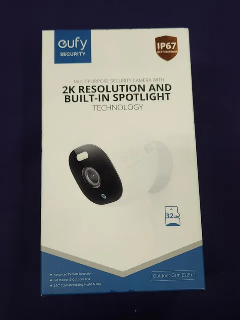 eufy Security Outdoor Cam E220, All-in-One Outdoor Security Camera 2K Resolution