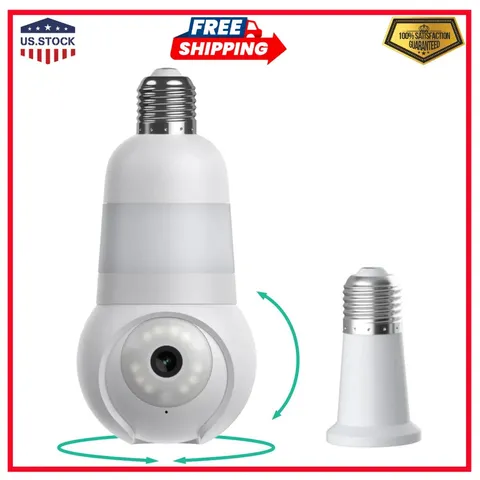 Luna 2K Security Camera Light Bulb 360 Pan Tilt Wireless Wi-Fi Night Vision