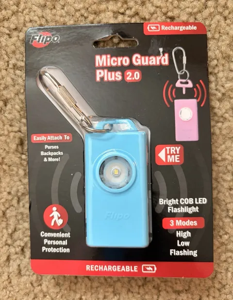 Flipo Micro Guard Plus 2.0 110 dB Rechargeable Panic Alarm COB LED Blue