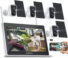 4MP Solar Wireless Security Camera System WIFI 10CH Monitor NVR 2-Way Audio 128G