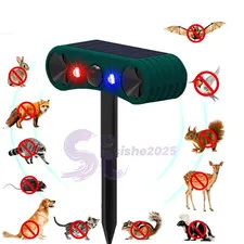 Solar Outdoor Motion Sensor Alarm 2*130db Ultrasonic Siren with 4 Modes Flashing