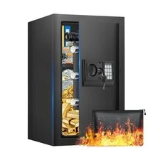 Large Home Safe 3.3 Cuft, Digital Security Safe Box with Smart Alarm System, ...