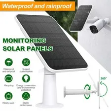 10W Waterproof Solar Panel for Micro USB & USB-C Port Security Camera 3m Cable