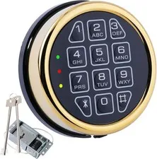 Gun Safe Lock Replacement Solenoid Lock with 2 Keys Golden Digital Keypad