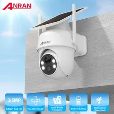 ANRAN 2K Solar Security Camera WiFi PTZ 360° PIR Human Detection Outdoor