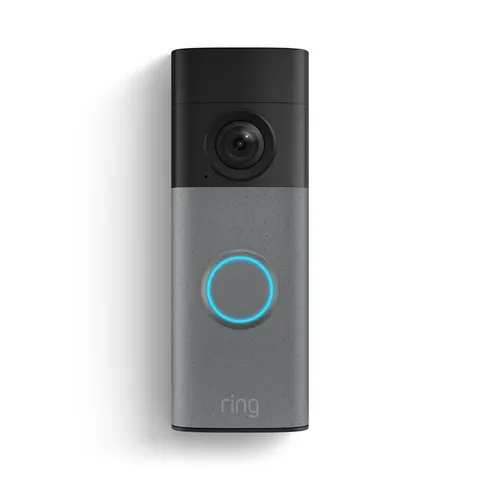 Ring Battery Doorbell 2nd Gen Speckled Gray Retinal 2K With Wide-Angle Video