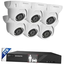 8 Channel 4K NVR PoE Security Camera System, 6X 8MP Wired Outdoor IP Cameras,