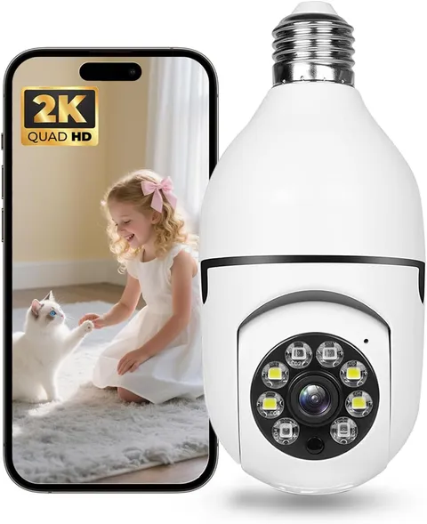 Hawkray Light Bulb Security Camera -5G& 2.4Ghz Wifi 2K 3MP Security Cameras Wire