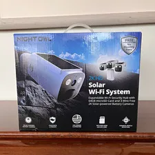 Night Owl 2K Solar Wi-Fi System 3 Cameras 2-Way Audio Night Vision 64GB 8CH -NIB