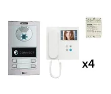 Fermax Duox Connect 4-House Kit with Monitor (2-Wire)