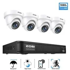 ZOSI 5MP Lite 8CH DVR 1080p Security Camera System CCTV Outdoor Motion Detect