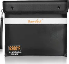 Fireproof Document Bag - 6200°F Important Document Bags with Zipper, Water Resis