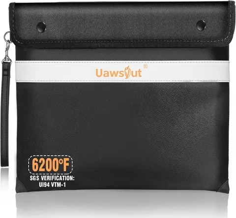 Fireproof Document Bag - 6200°F Important Document Bags with Zipper, Water Resis