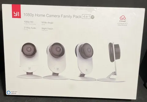 YI 1080p Home Camera Family Pack 4 in 1 WiFi Night Vision 2-Way Audio - New