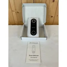SquareGlow Smart Wi-Fi Video Smart Doorbell/Webcam - White/Black