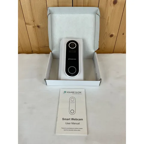 SquareGlow Smart Wi-Fi Video Smart Doorbell/Webcam - White/Black