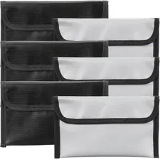 6 Pack Small Fireproof Bag 8 X 5 Inch Fireproof Money Waterproof Pouch Document