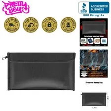 Multifunctional Fireproof Bag with Zipper: Ideal for Important Documents & Cash