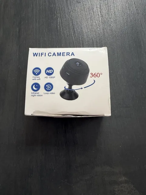 Mini WiFi Security Camera 1080P HD Wireless 360° Night Vision w/ Mount & Cable