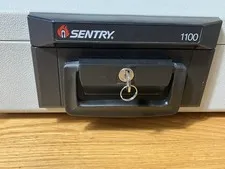 Sentry 1100 Portable Fire Safe Security Box Chest Lockbox with 1 Key