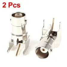 2 Pcs Right Angle BNC Female Soldering PCB Mounting Connector Adapter