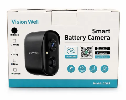 Vision Well CG6S Wireless Wi-Fi IP/Network Battery Surveillance Camera Black