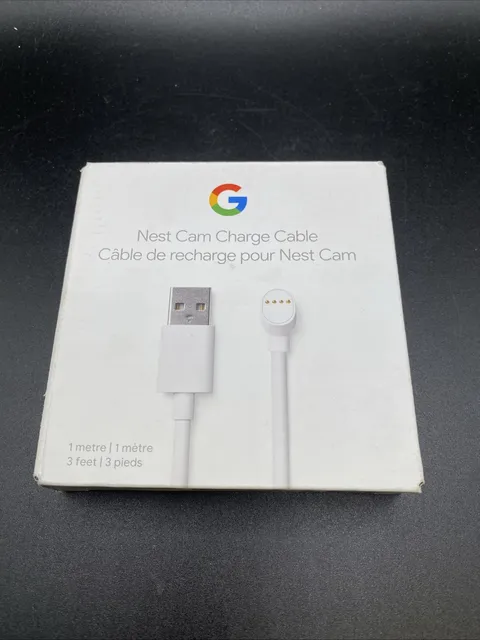 Google Nest Cam Charge Cable - Replacement Cable for Nest Cam (Battery) - Snow