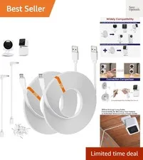 2-Pack 20ft Power Extension Cable Compatible with Wyze Cam v4,Wyze Cam Pan v3...